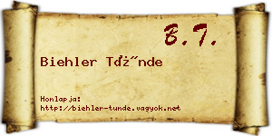Biehler Tünde névjegykártya